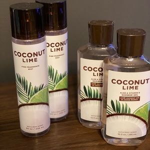 Bath & Body Works Coconut Lime shower gel and fine fragrance mist.